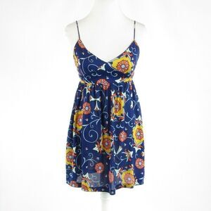 Nieves Lavi navy blue orange dress 4
